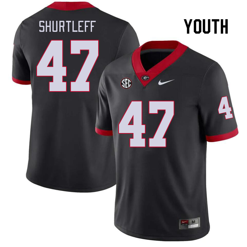 Youth #47 Sam Shurtleff Georgia Bulldogs College Football Jerseys Stitched Sale-Black